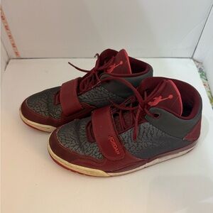 Vintage Nike Air Jordan Red and Gray Hightop Sneakers